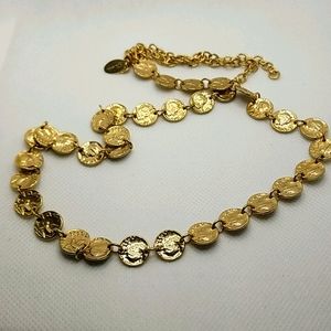 Gwen Delicious Gold tone coin necklace